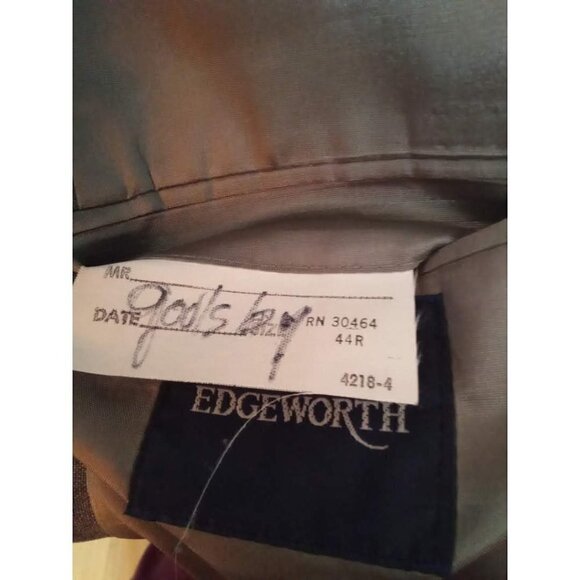 EDGEWORTH Vintage Gray Polyester Single Breasted Sport Coat Sz 44R - Picture 9 of 12